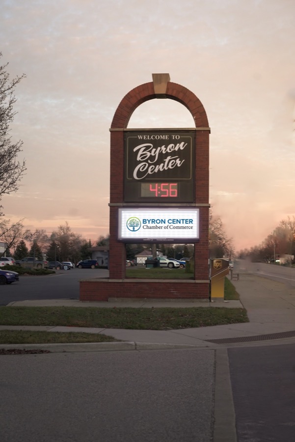 Byron Center welcome sign